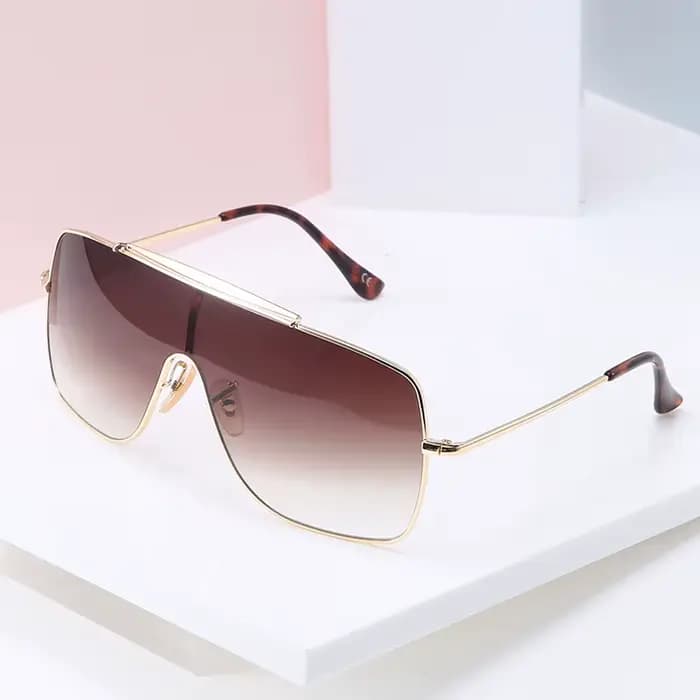 Lunettes de Soleil Tendance Hip Hop avec Verres Monobloc