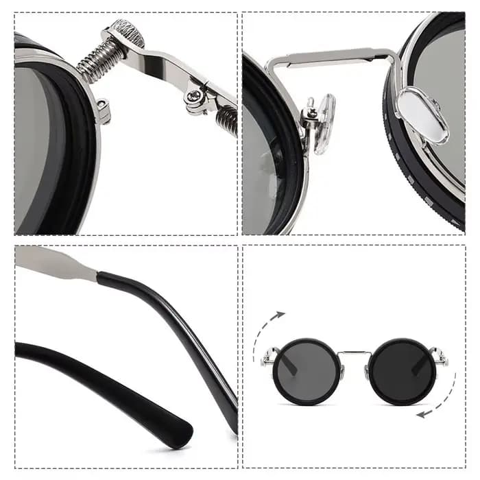 Lunettes de soleil polarisées ND réglables - Monture en aluminium-magnésium de style aviation avec verres photochromiques intelligents pour les voyages en plein air