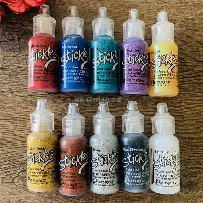 Ranger Glitter Gel Stickles, Acrylique, Liquide, Embellissements, Artisanat, Décoration, DIY, Peinture, Aquarelle