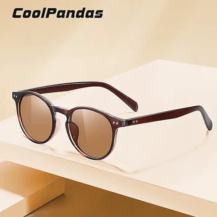 Marque De luxe concepteur Vintage lunettes De soleil rondes polarisées femme mode tendance léopard cadre