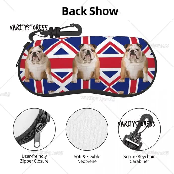 Étui à lunettes Union Jack Bulldog anglais