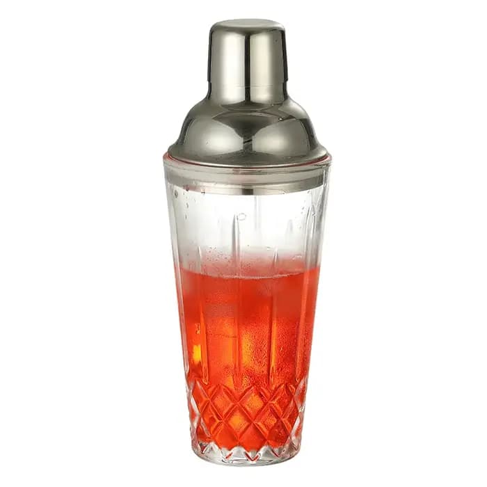 Shaker à cocktail en verre cristal, verre shaker à martini de 17 oz
