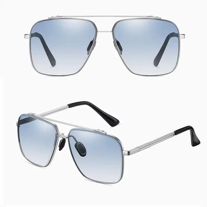 Nouvelle mode pilote lunettes de soleil pour hommes Vintage dégradé grand cadre
