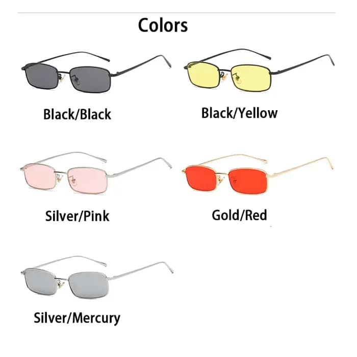 RUOBO mode coloré mercure lentille lunettes De soleil pour hommes femmes petit métal
