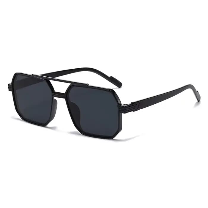Lunettes de protection 3 pièces rétro grand cadre lunettes de soleil carrées classique Double faisceau cadre en métal lunettes de soleil décontractées lunettes dégradées