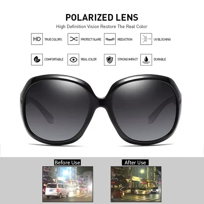 FUQIAN marque Design élégant polarisé surdimensionné rond lunettes de soleil femmes Simple mode grand plastique dames