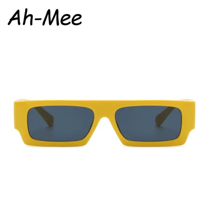 Mode petites montures lunettes de soleil carrées hommes femmes rétro nuances Rectangle Vintage jaune noir
