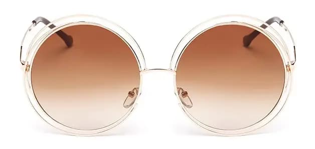 Lunettes de soleil vintage rondes de grande taille pour femmes