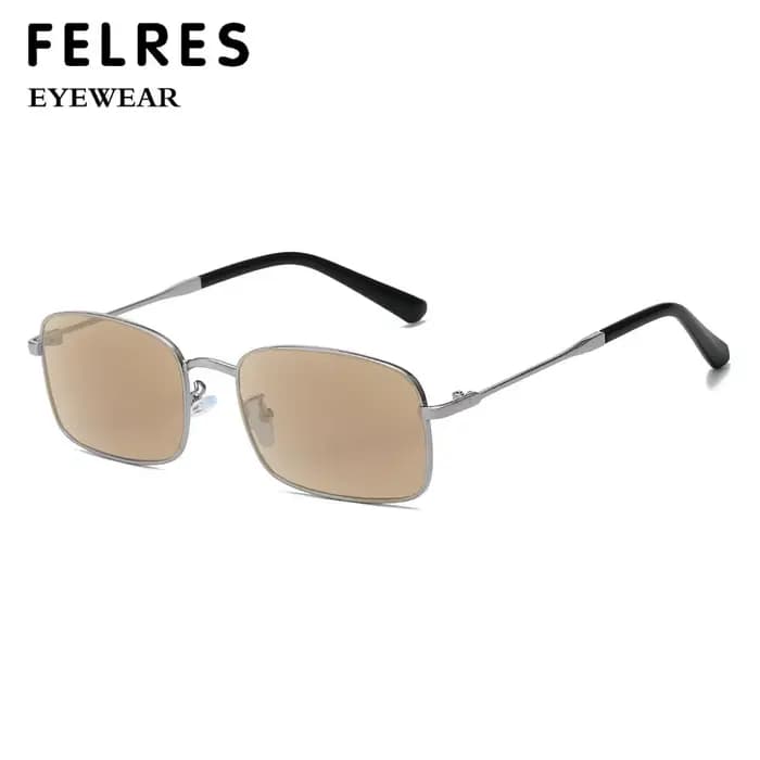 Lunettes de lecture teintées carrées en métal pour hommes