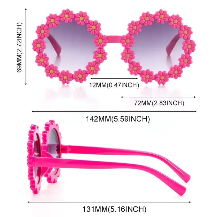 Lunettes de soleil rondes à fleurs pour enfants