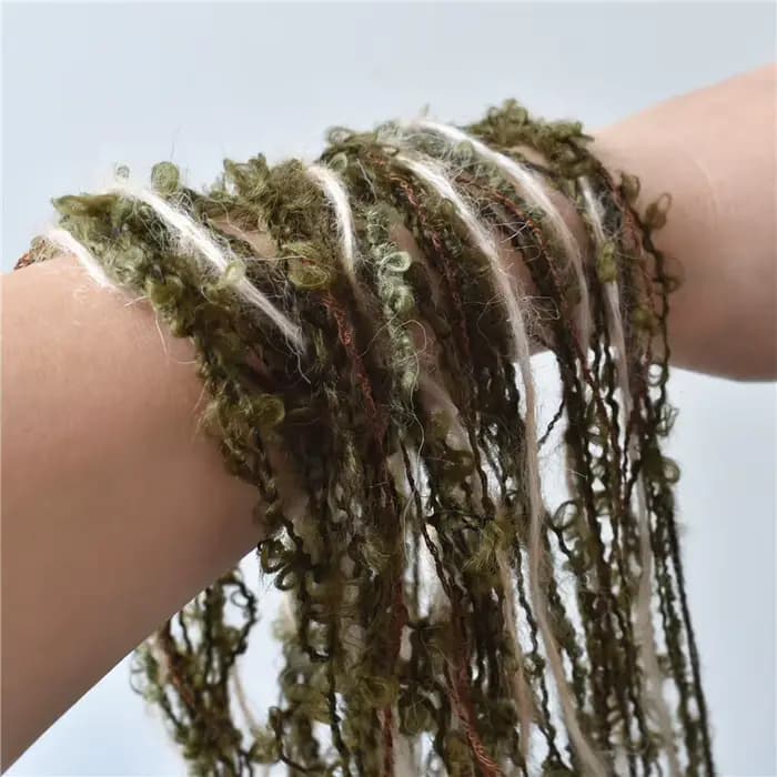 Mélange de laine vert enge, accessoires de dentelle de transformation, conception de mariage, décoration de vêtements, matériaux faits à la main, tissu de ligne