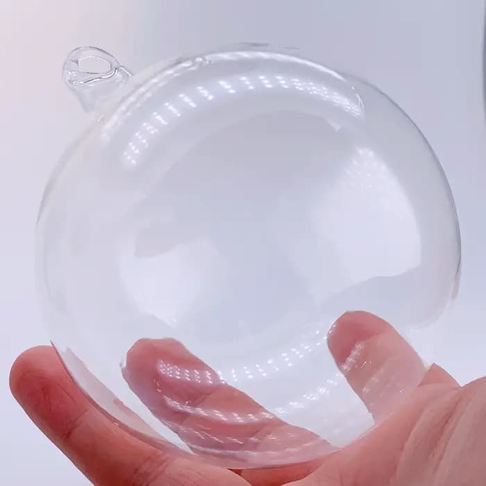 Boule de verre transparente pour sapin de Noël, ornement à peindre bricolage, 100mm, 5 pièces