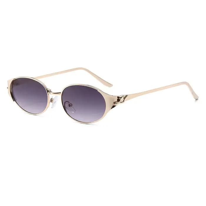 Nouvelles Lunettes de Soleil de Luxe de Marque Tendance pour Femme 2026 – Monture Métallique Ovale Style Punk pour Voyage et Fête