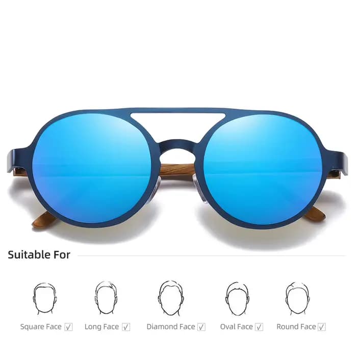 Lunettes de soleil classiques en bois et bambou