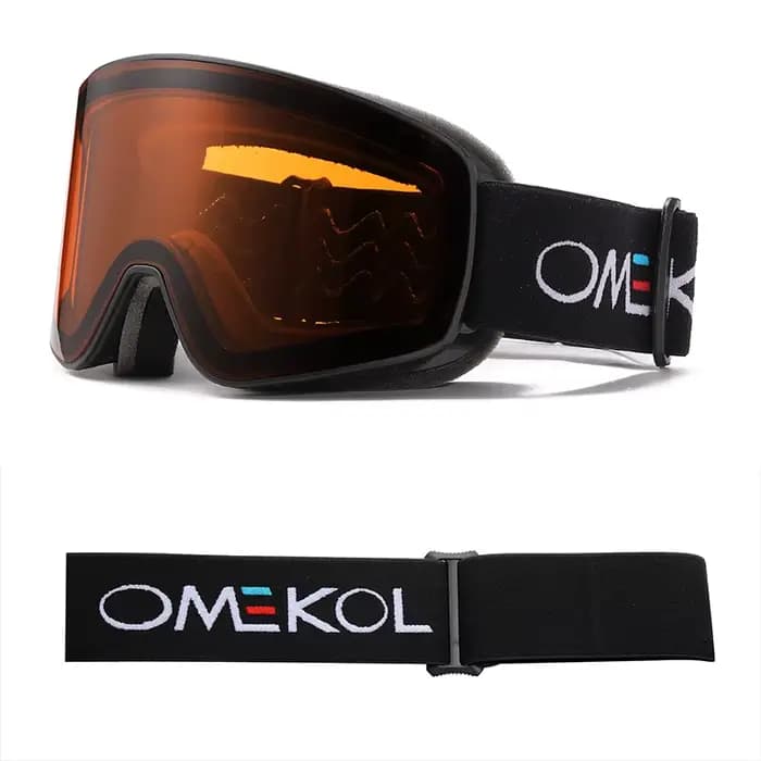 OMEKOL flambant neuf Double couche Anti-buée lunettes de Ski motoneige