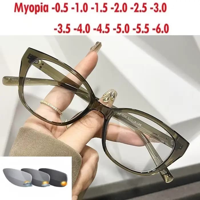 Nouveau Maillard vent Net rouge froid brun oeil de chat lunettes cadre femmes plaine visage Photo cadre degrés 0 ~-6.00