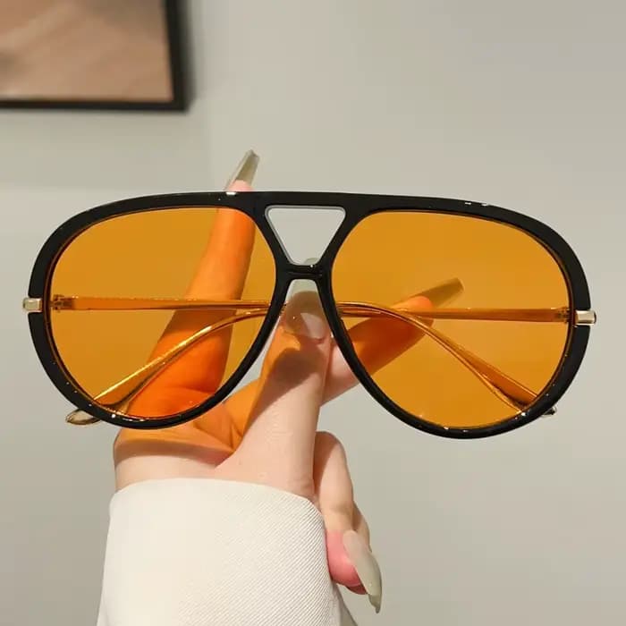 KAMMPT lunettes de soleil pilote surdimensionnées 2025 nouveau dans Vintage Double pont