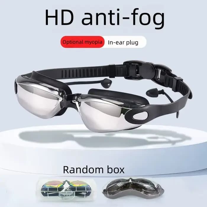 ARENA – lunettes de natation en Silicone pour hommes et femmes adultes, revêtement Anti-buée HD, pour l'intérieur et l'extérieur, avec lentilles de prescription
