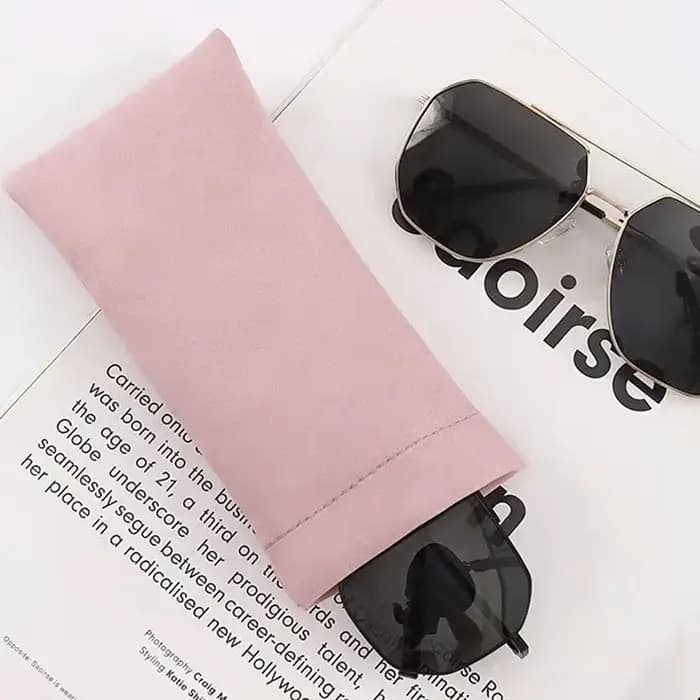 Sac de rangement pour lunettes en cuir PU souple