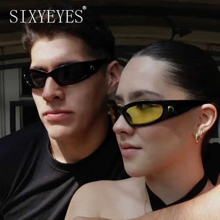 Nouvelles Lunettes de Soleil Rectangulaires 2026 Femme Homme Vintage Cyclisme Sport Extérieur Hip Hop Punk Y2K