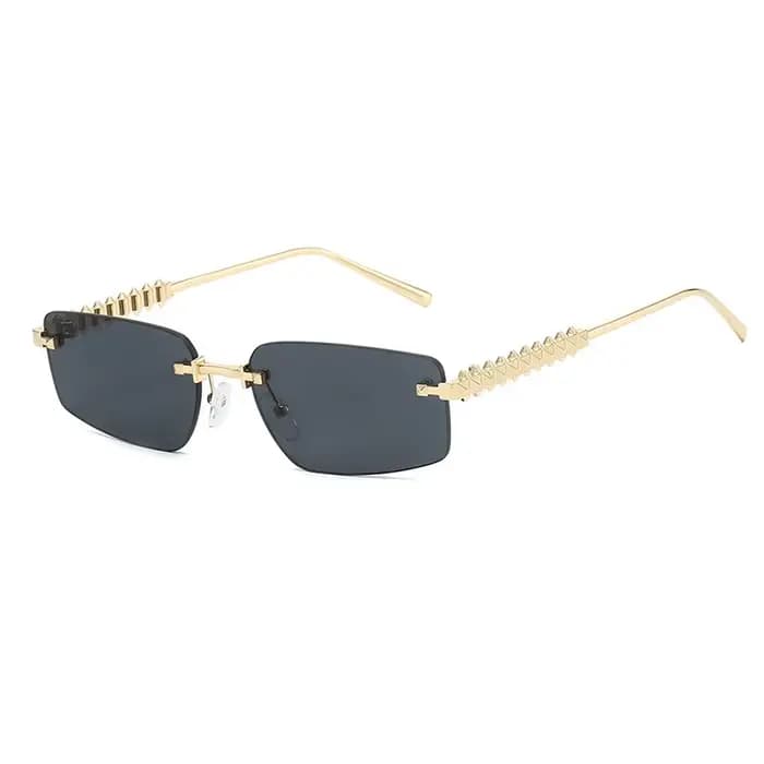 Marque sans monture carré lunettes de soleil femmes 2025 Sexy à la mode