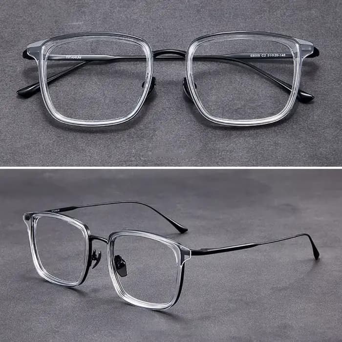 Monture de lunettes carrée en titane pur