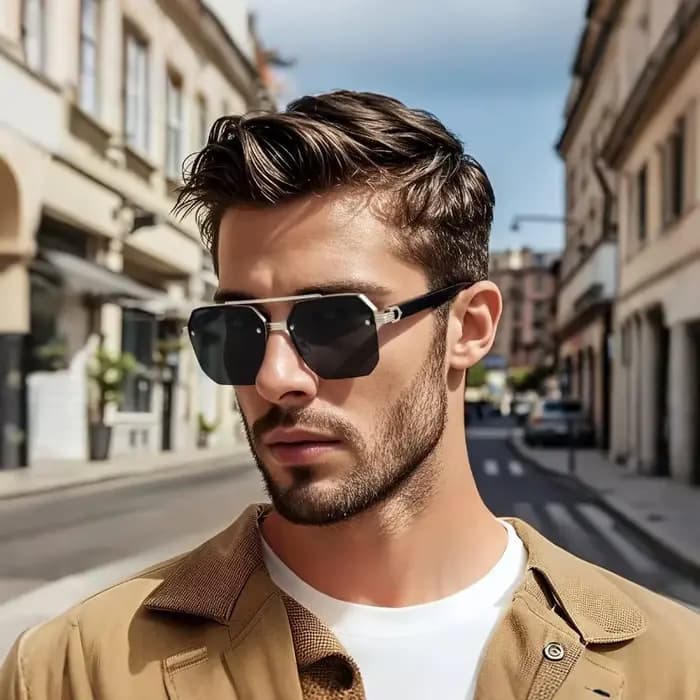 Lunettes de soleil métalliques pour hommes