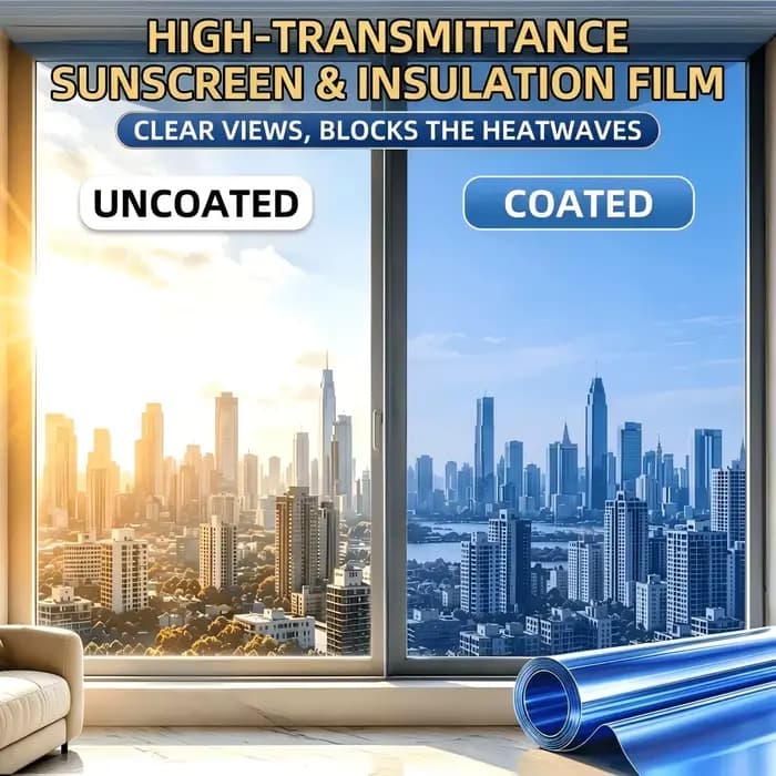 Film de protection solaire et isolant thermique pour vitres, effet miroir unidirectionnel, protection de la vie privée, anti-éblouissement, adhésion statique sans colle