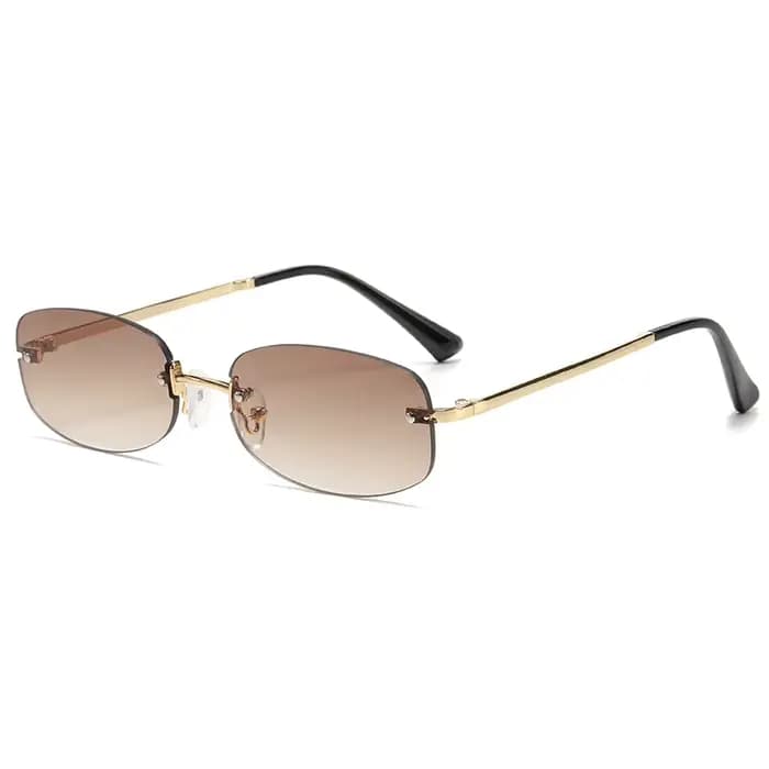 Lunettes elliptiques Anti-lumière en métal sans cadre pour femmes
