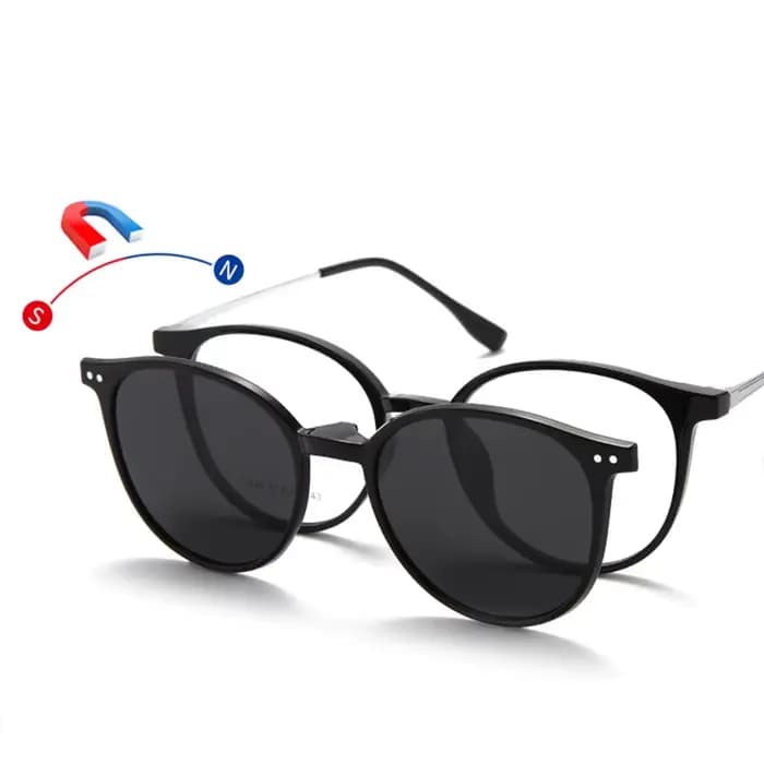 Clip magnétique sur lunettes cadre femmes conduite lentille optique polarisée avec recette