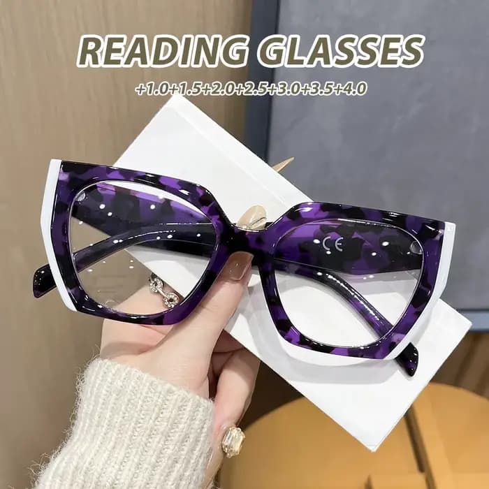 Lunettes de lecture à grande monture colorée Oyalie à motifs uniques