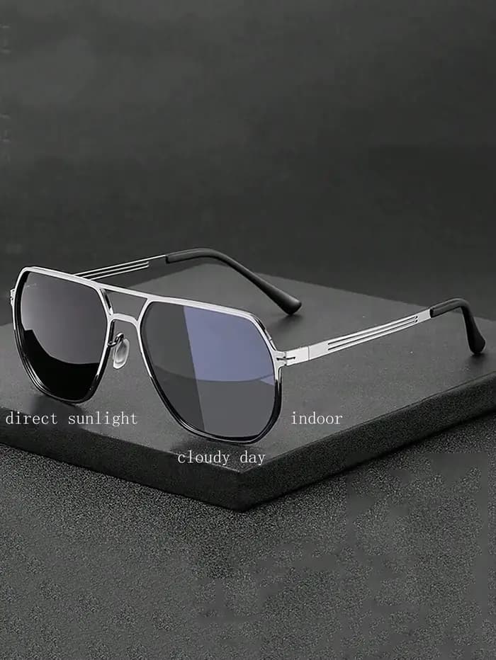 Lunettes de soleil métalliques surdimensionnées pour hommes