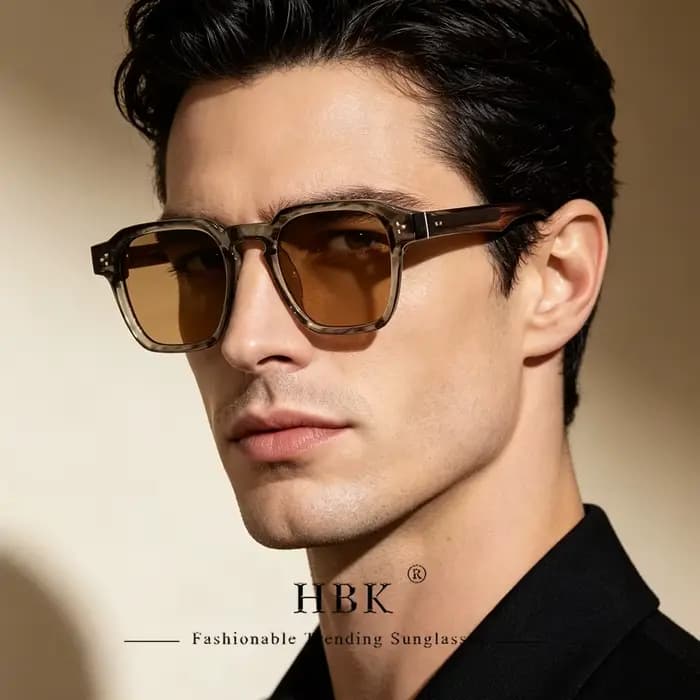 HBK mode Punk lunettes de soleil pour hommes classique carré
