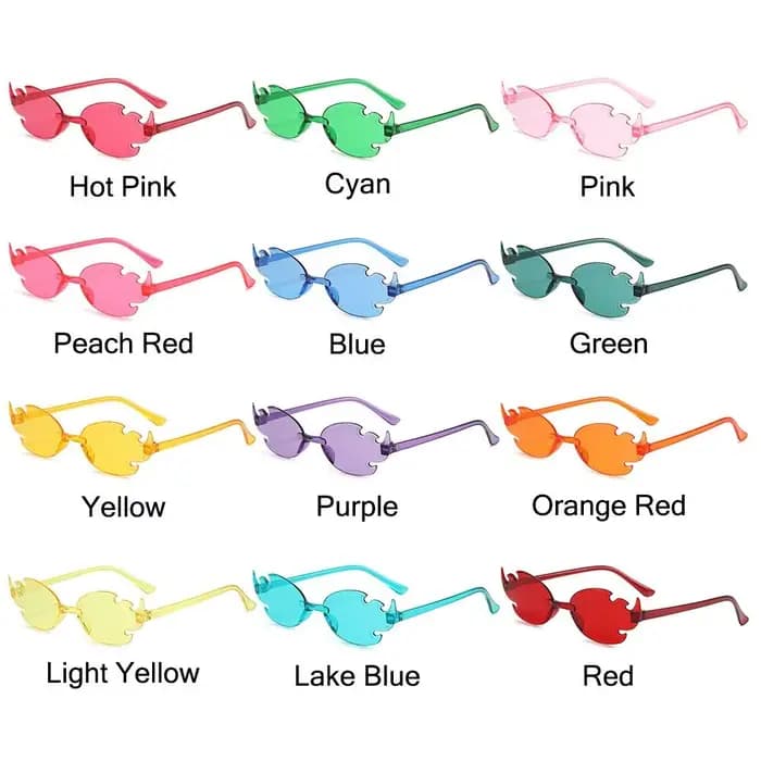 Lunettes de soleil tendance sans bords en forme de flamme
