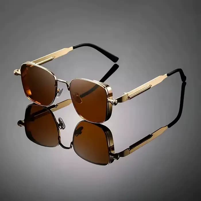 Une paire de lunettes de soleil tendance avec des montures irrégulières et un design unique