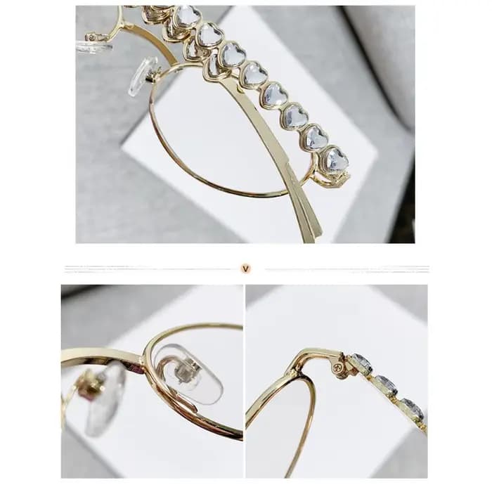 Femmes strass lunettes de soleil élégant ovale