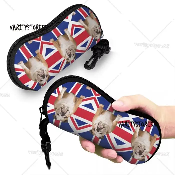 Étui à lunettes Union Jack Bulldog anglais