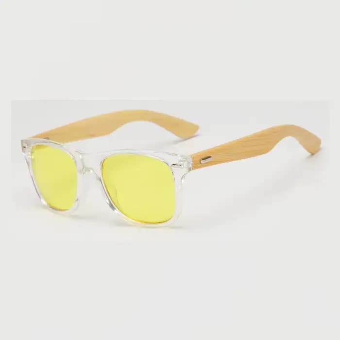 Lunettes de soleil carrées en bambou vintage pour hommes et femmes