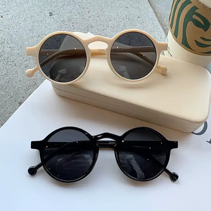 Lunettes de soleil de forme ronde pour femmes et hommes