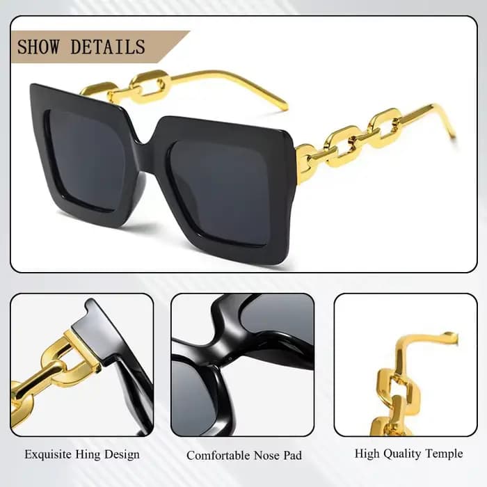 Lunettes de soleil carrées de luxe pour femmes