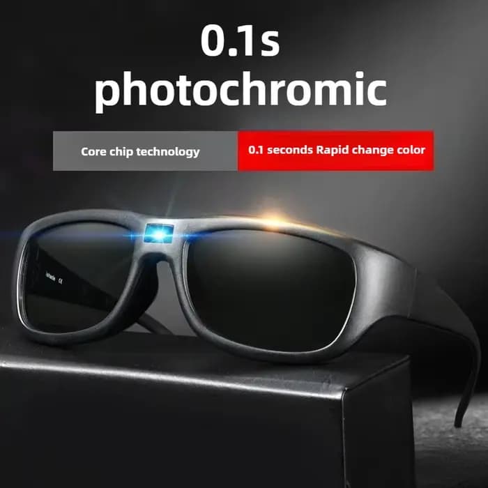 Sports Riding 0.1s lunettes de soleil photochromiques intelligentes pour hommes TR90 changement de couleur lentille