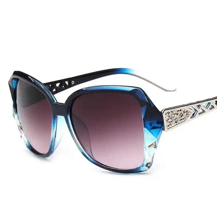 Mode grandes lunettes de soleil violettes femmes marque de luxe