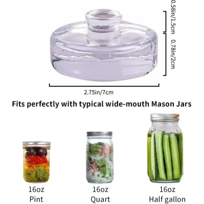 Poids en verre fermenté avec poignée, couvercle de bocal Mason à large ouverture scellé, gadgets de cuisine, récipients de stockage transparents, couvercles ménagers