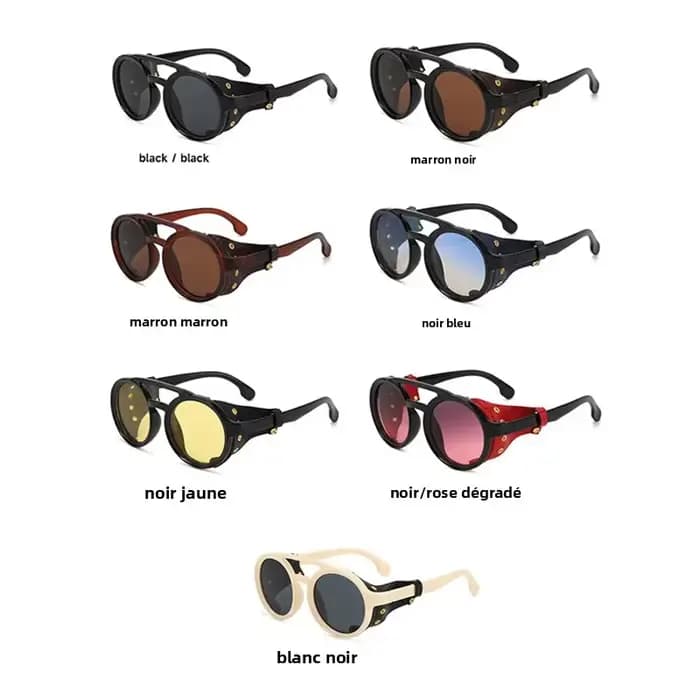 Lunettes de soleil rétro Steampunk pour hommes et femmes