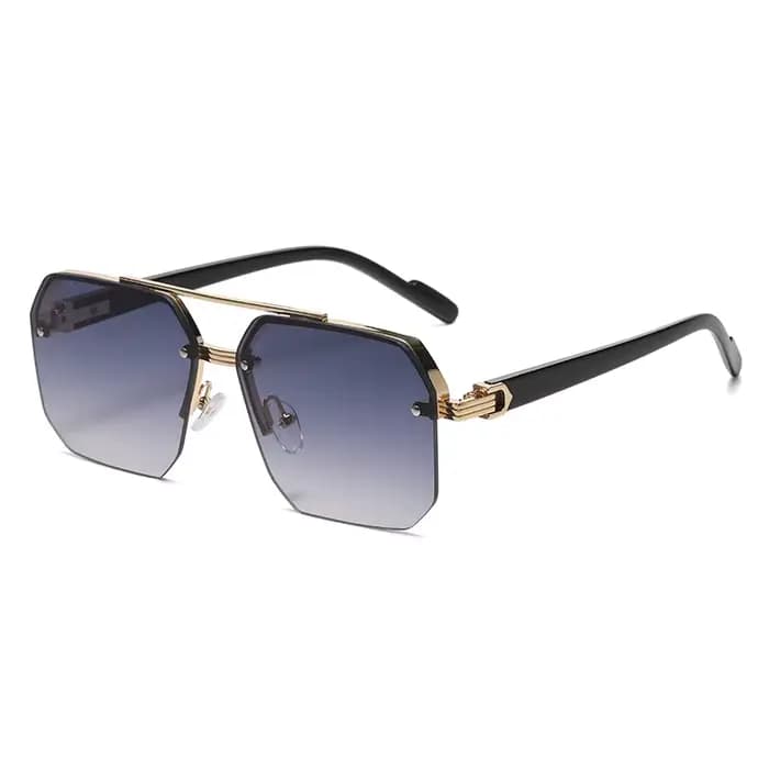 Lunettes de soleil carrées en métal pour hommes