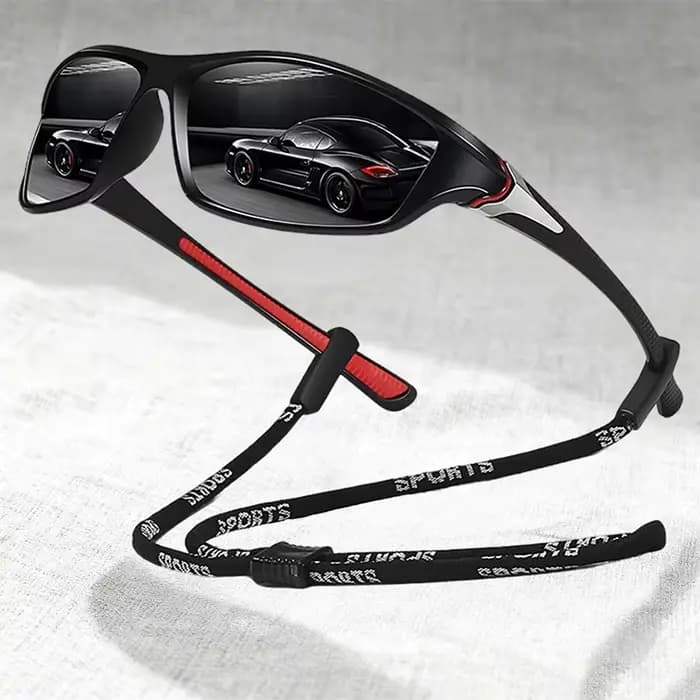 Lunettes de soleil de sport vintage avec chaîne