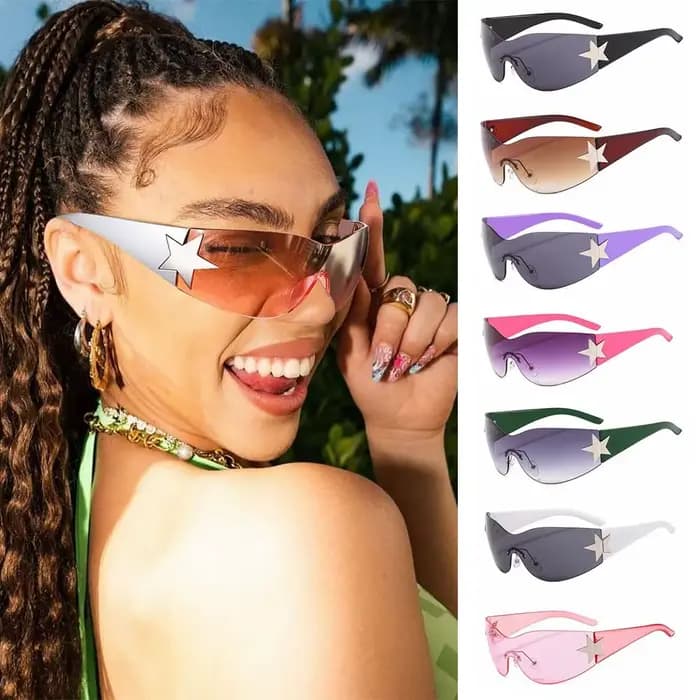 Lunettes de soleil punk sans monture pour femmes et hommes