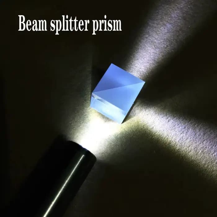 Mathiateur de faisceau de verre optique semi-coulée, traitement de cube semi-transparent, prisme cimenté, rapport de fente, 10mm, 50%: 50%
