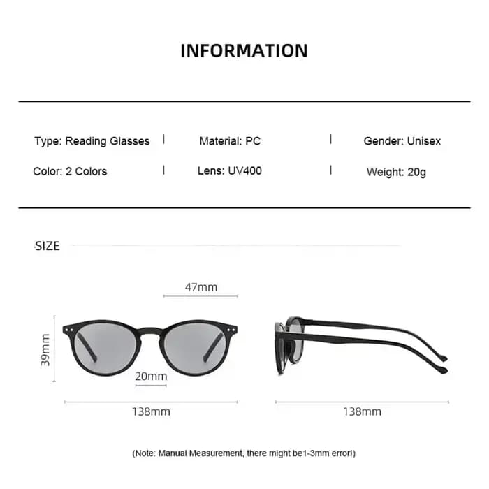 Lunettes de soleil rondes pour presbytie
