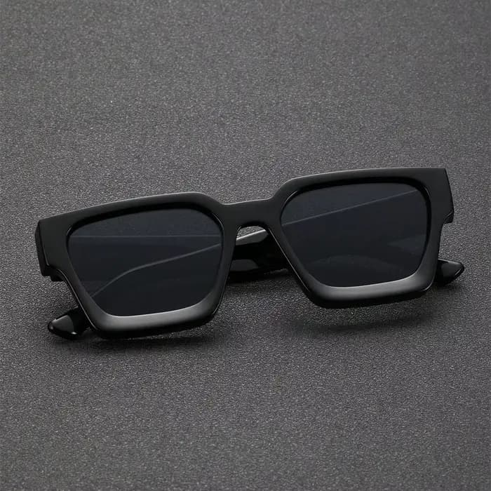 Lunettes de soleil unisexes à monture carrée en plastique